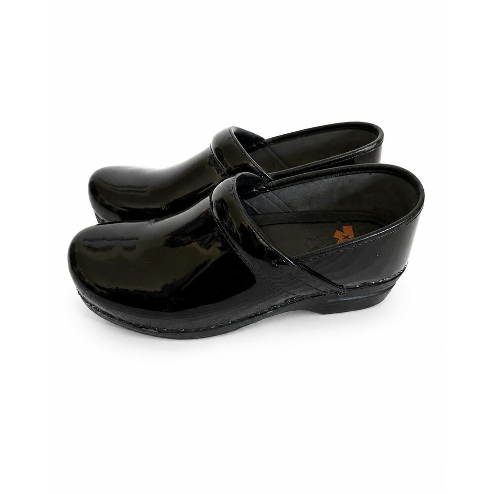 Dansko XP Womens Black Patent Leather Slip Resistant Clogs US 10 EU 41